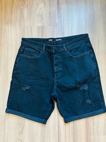 Short en jean noir Relaxed Straight Homme Primark Tailles 42-44