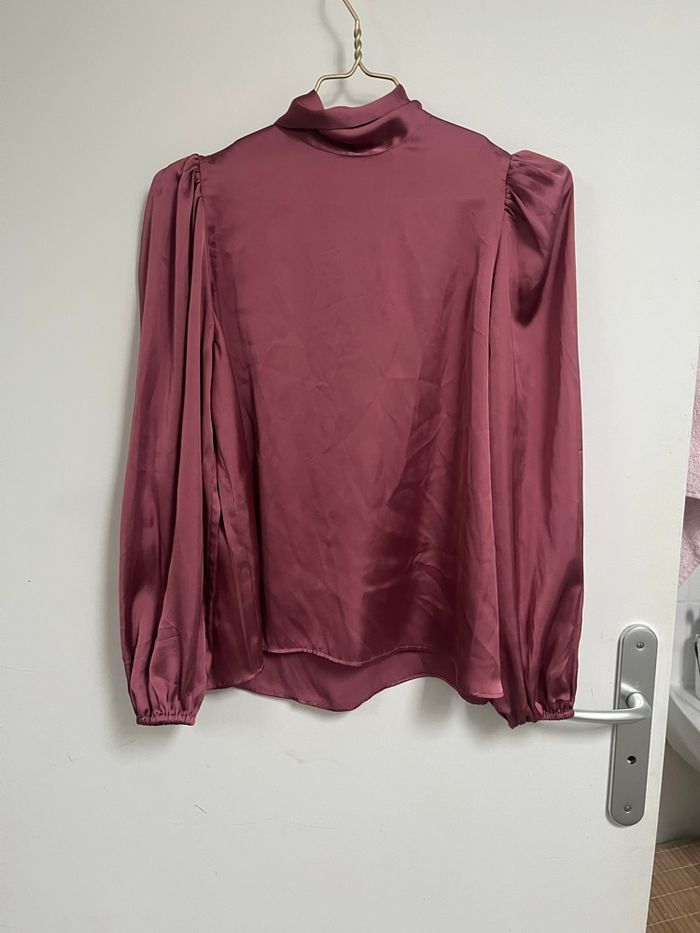 ZARA blouse satin rose bordeaux
