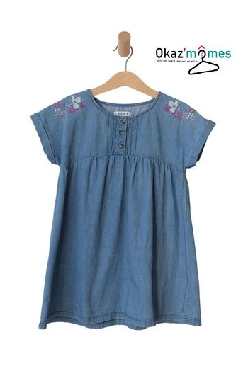 Robe d’été à manches courtes en jean léger bleu denim - Creeks 8 ans