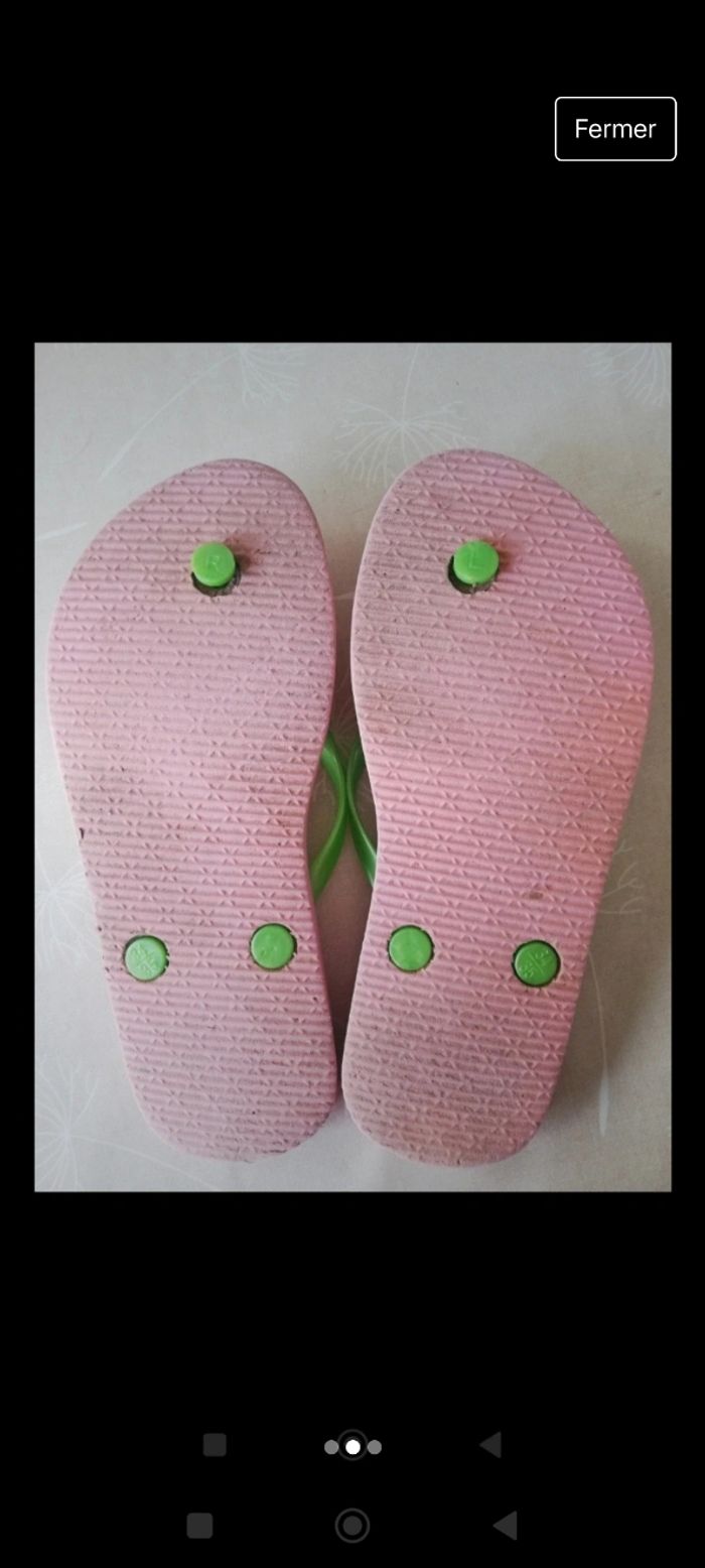 Tongs rose taille 33/34 1€ - photo numéro 2