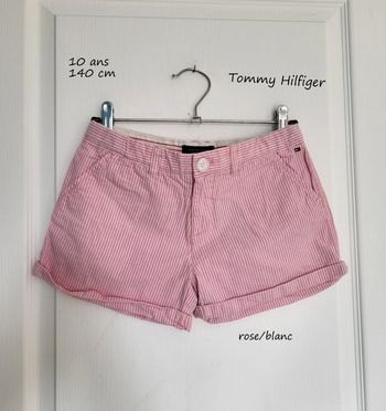 Short à rayures rose Tommy Hilfiger 10 ans