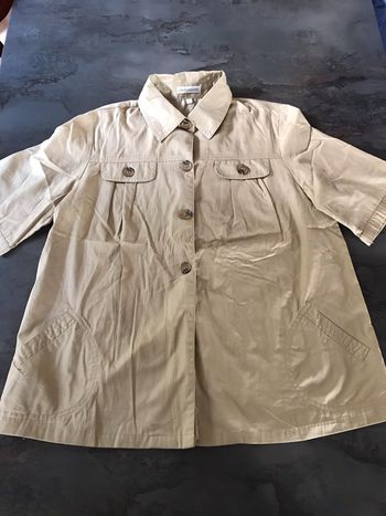 Chemise blouse femme manche courte beige taille 42