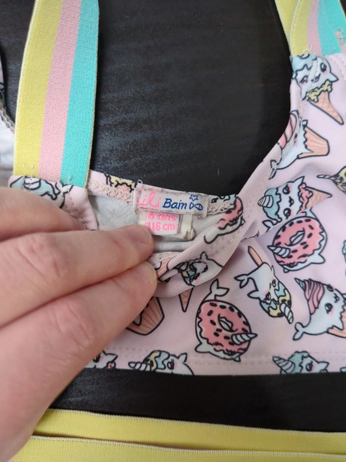 Maillot de bain 6 ans fille Lili marelle licorne glace donuts muffin kawaii mignon - photo numéro 2