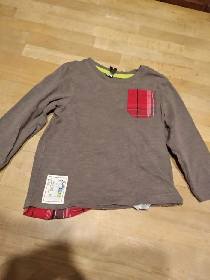 Tee shirt manches longues marron 18mois