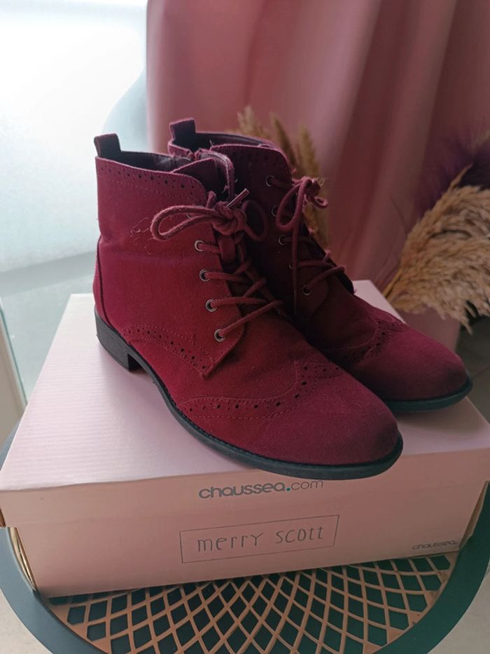 Bottines bordeaux - pointure 40 - neuves