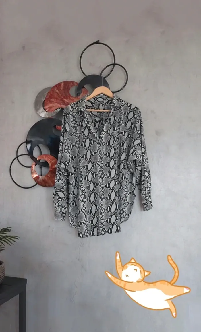 Blouse imprimé python gris Shein