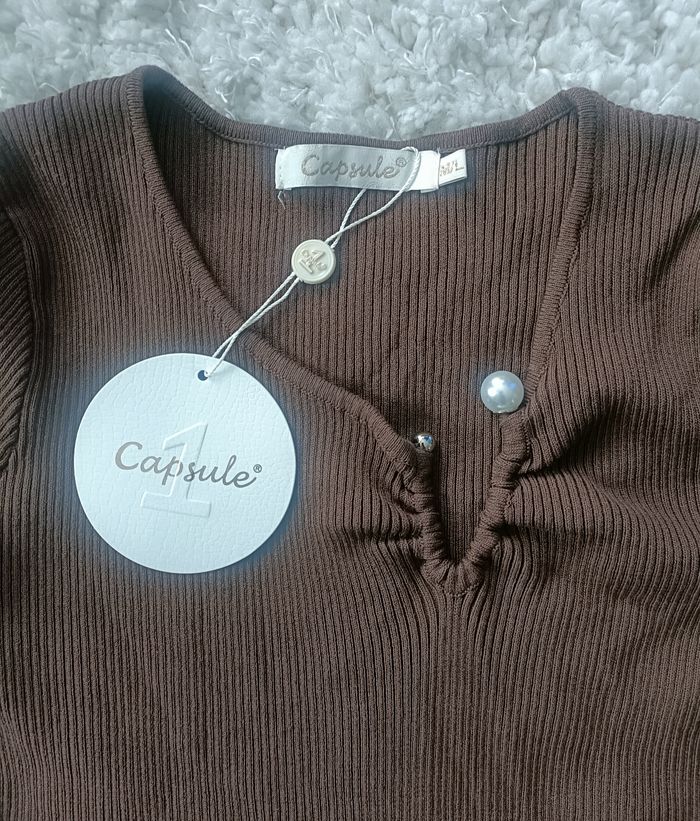 Pull capsule marron en taille M/L - photo numéro 2