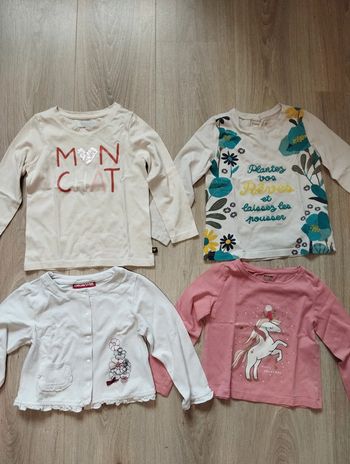 Lot t-shirts manches longues fille 3 ans