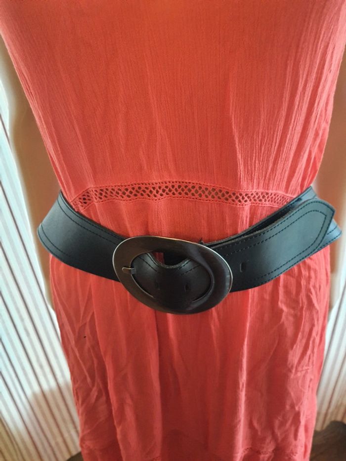 Jolie Ceinture noire cuir 1906 by Blue Star 100cm - photo numéro 6