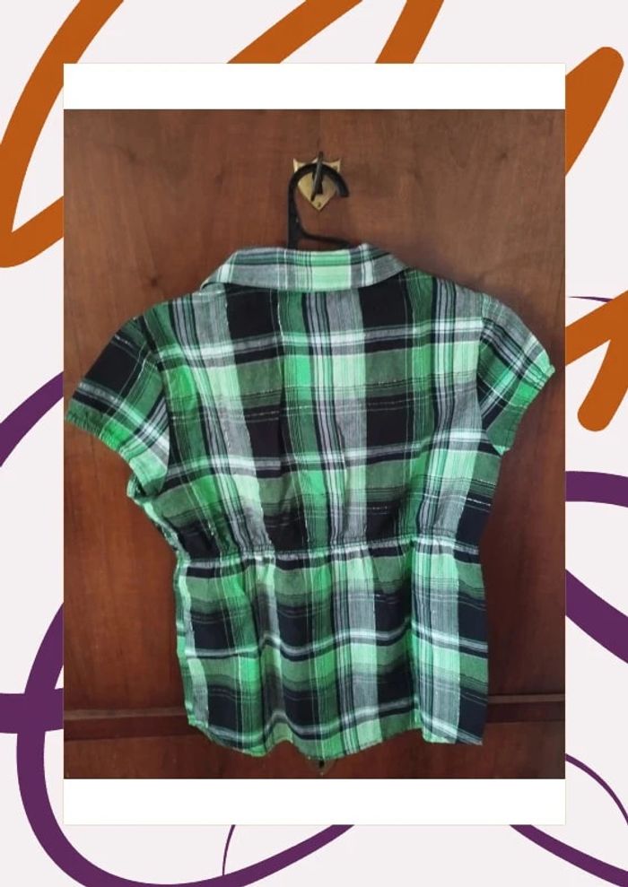 💚Chemise, verte à carreaux - 12 ans - H&M 💚 - photo numéro 3