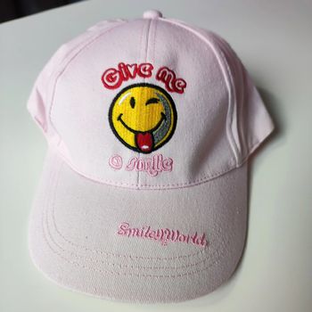 Casquette rose clair 100% coton pour adultes taille unique ajustable, Smiley World