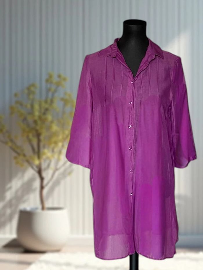 Tunique légère en coton et soie fuchsia – Diana Gallesi T.40