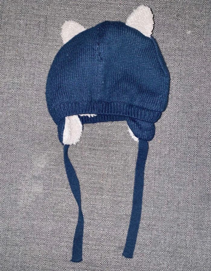 Bonnet gris/marine ours - photo numéro 2