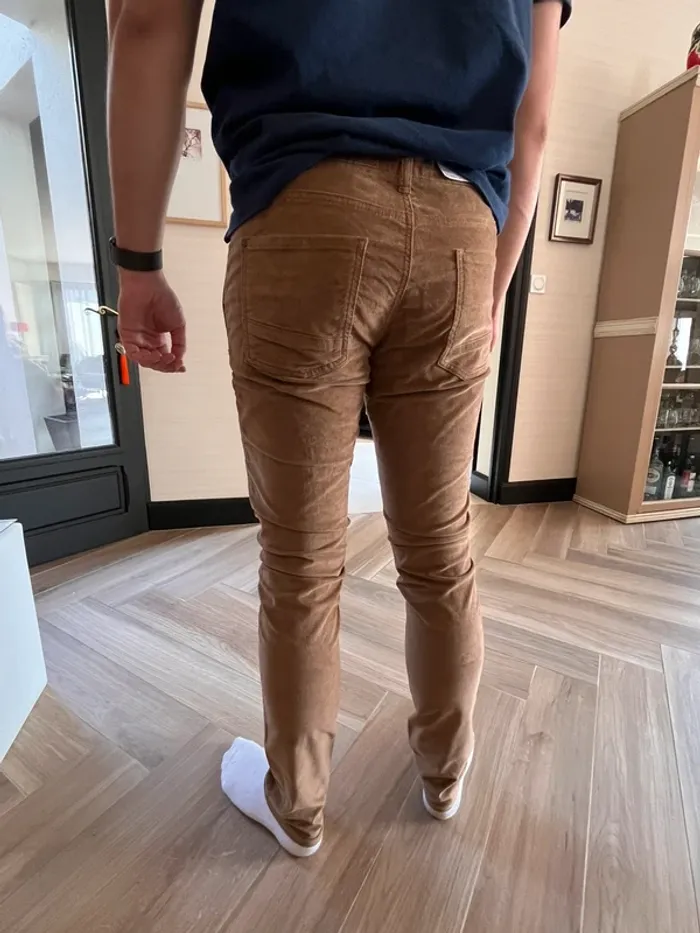 Pantalon Devred slim marron velours ras - photo numéro 6