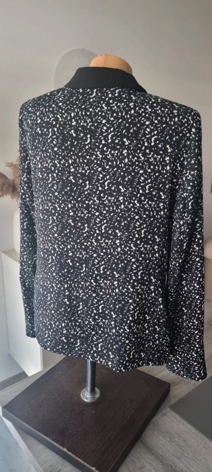Blazer IKKS - Veste de costume Noire imprimé Tachiste Rock BZ40335 - photo numéro 2