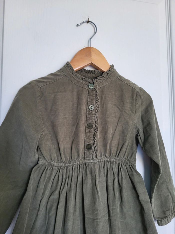 Robe velours légère kaki - photo numéro 3