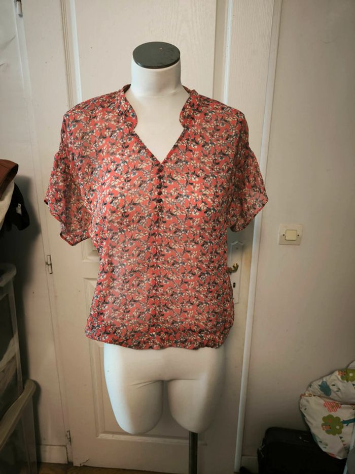 Haut transparent à fleurs cop copine taille 36