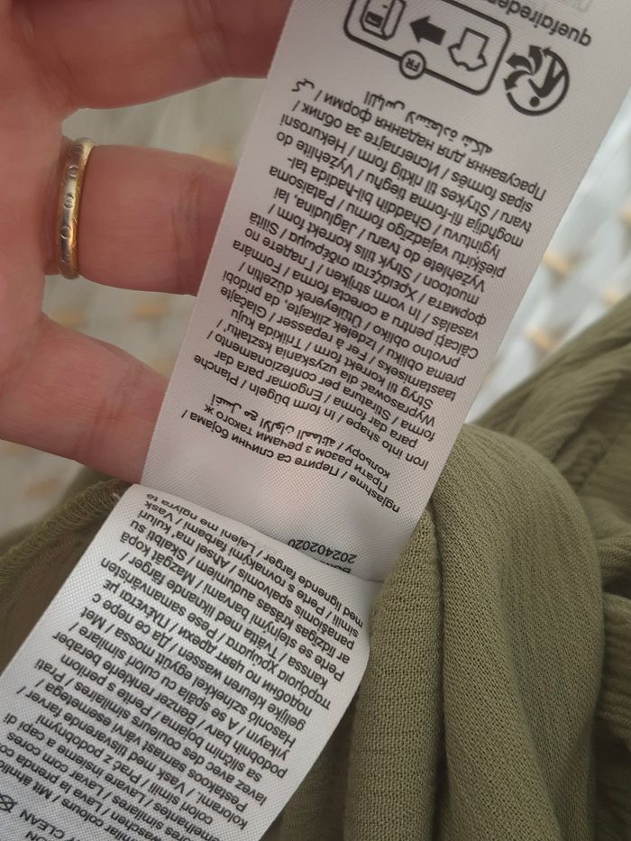 🐚 joli top caraco vert sauge brodé coquillages ONLY femme TM / 38 - photo numéro 7