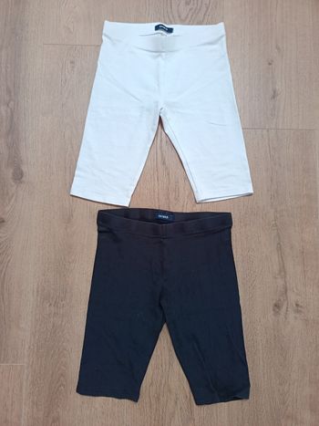 Lot 2 leggings courts noir et blanc