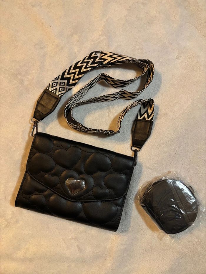 Sac à main coeur noir - photo numéro 6
