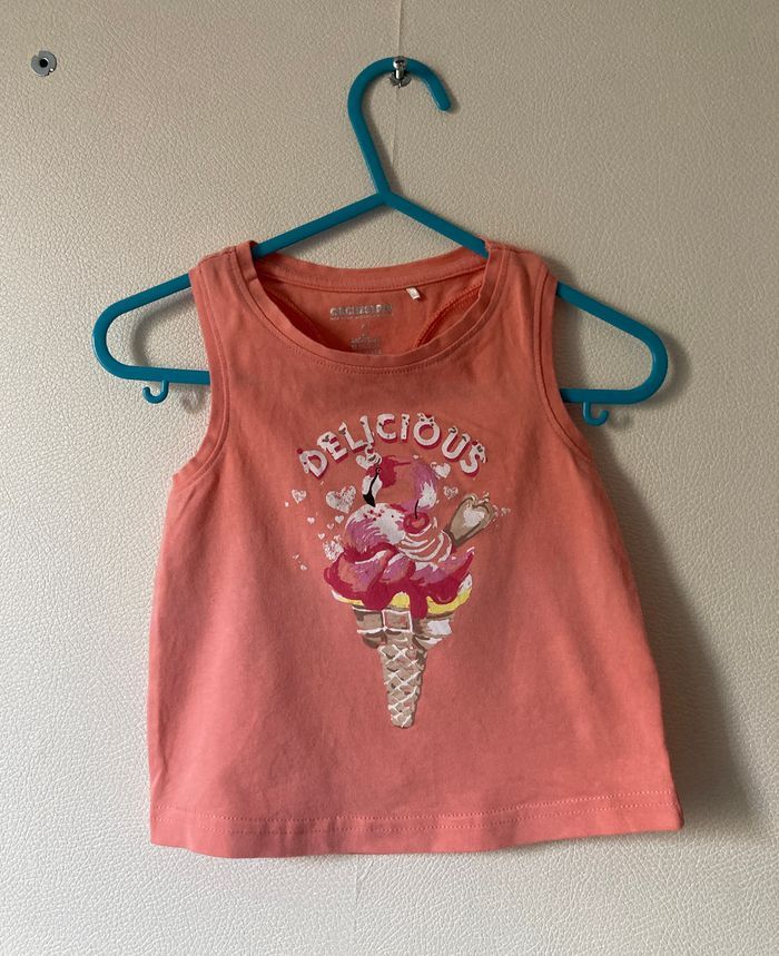 lot 2 Tee-shirts sans manche arc en ciel et cornet de glace - photo numéro 2