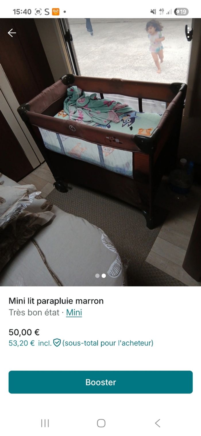 Mini lit parapluie marron