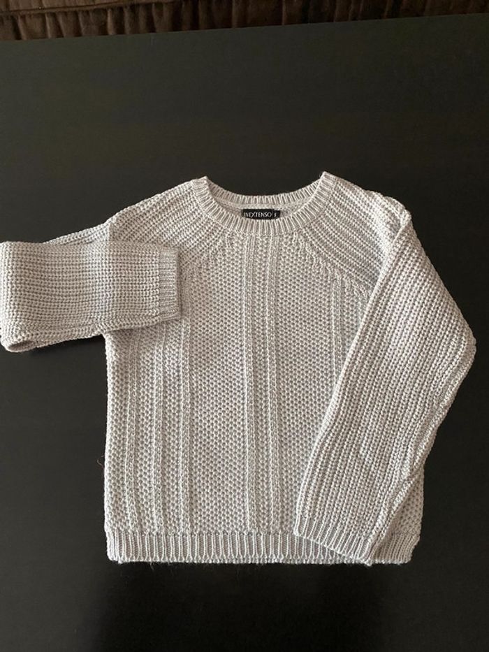 Pull in extenso 6 ans gris argenté