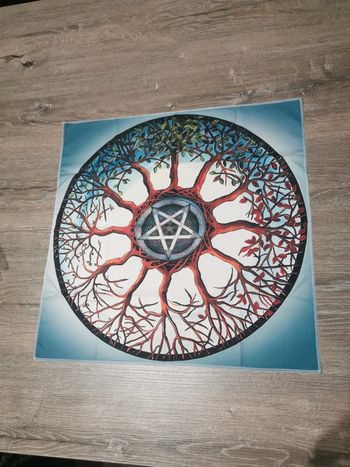 Nappe de tarot ou divinatoire pentagramme arbre de vie