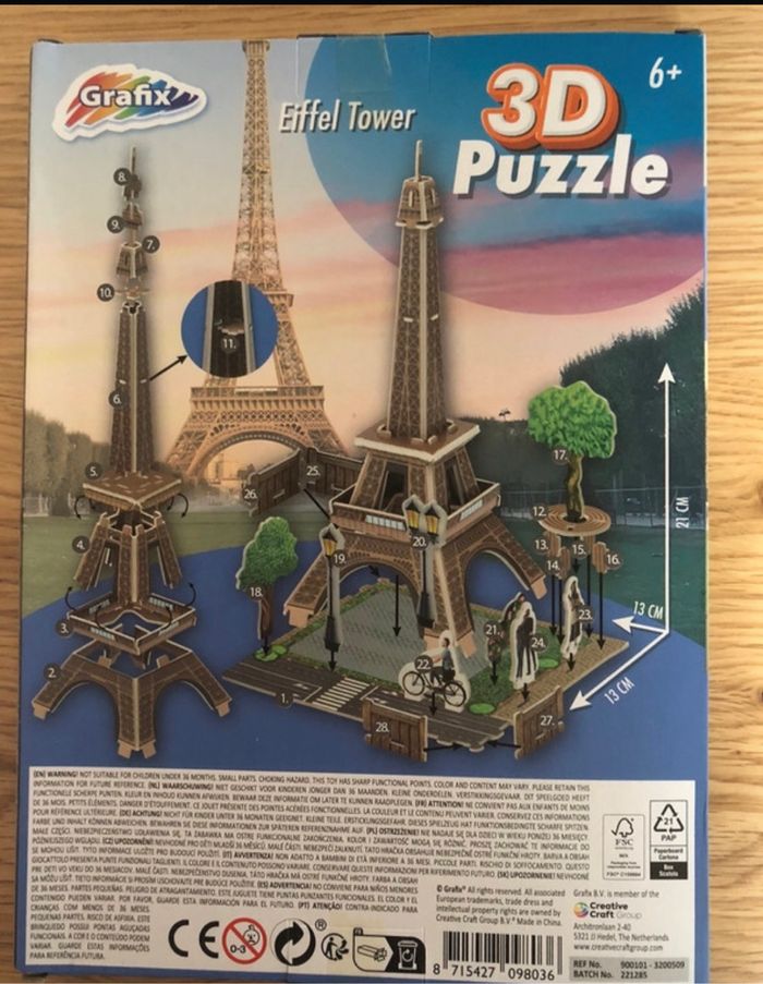 Puzzle 3D Tour Eiffel - photo numéro 2