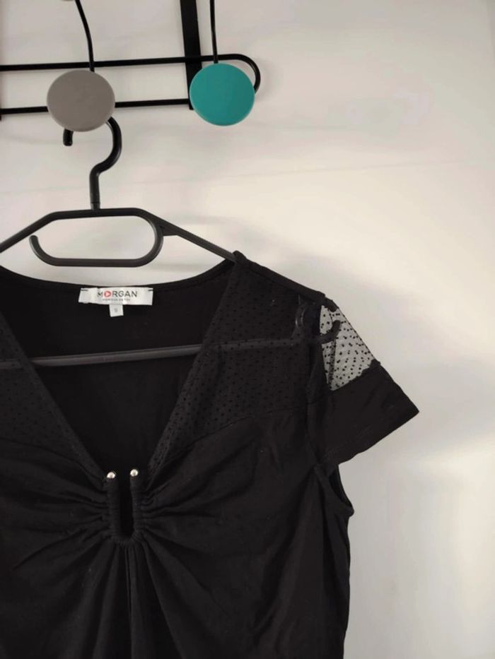 Haut noire manche courte taille s - photo numéro 4