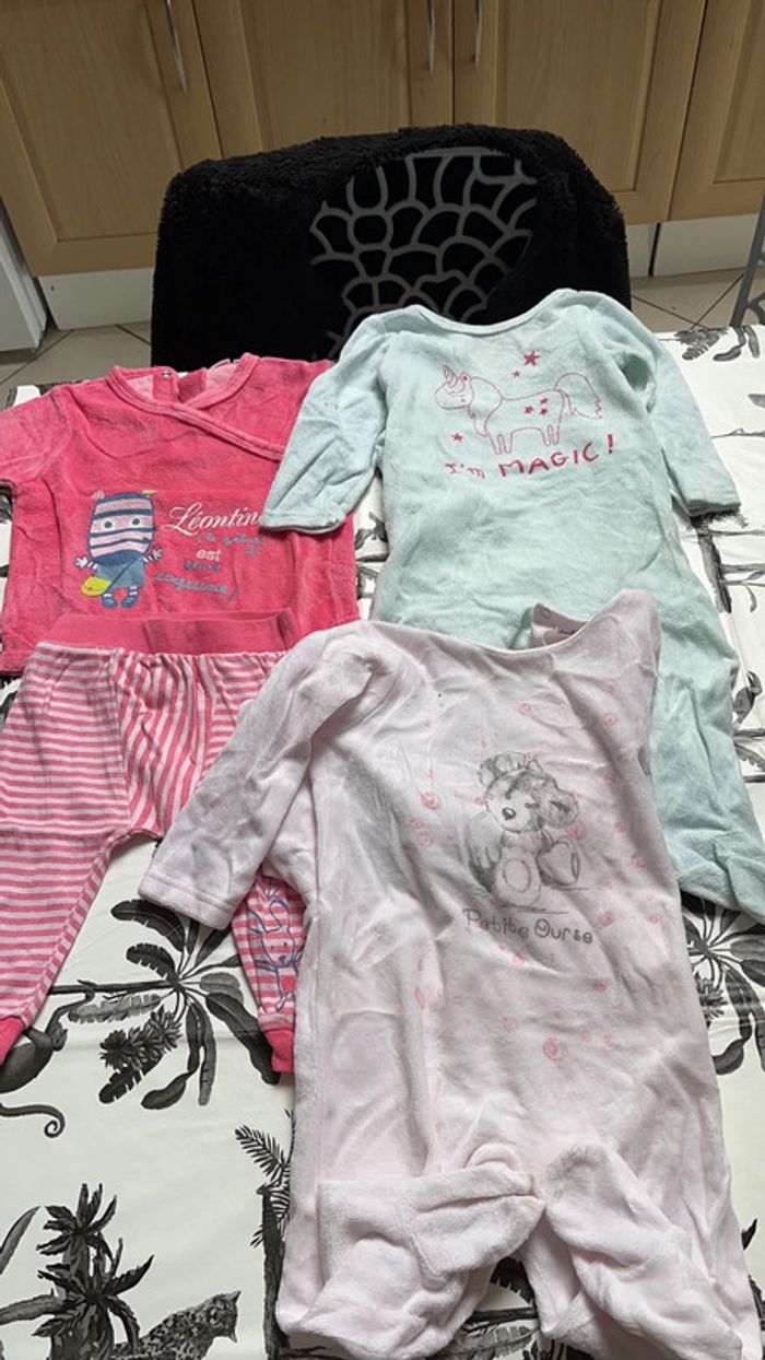 Lot de 3 pyjamas fille 12mois