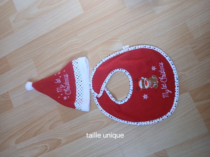 Bavoir et bonnet noel bebe fille