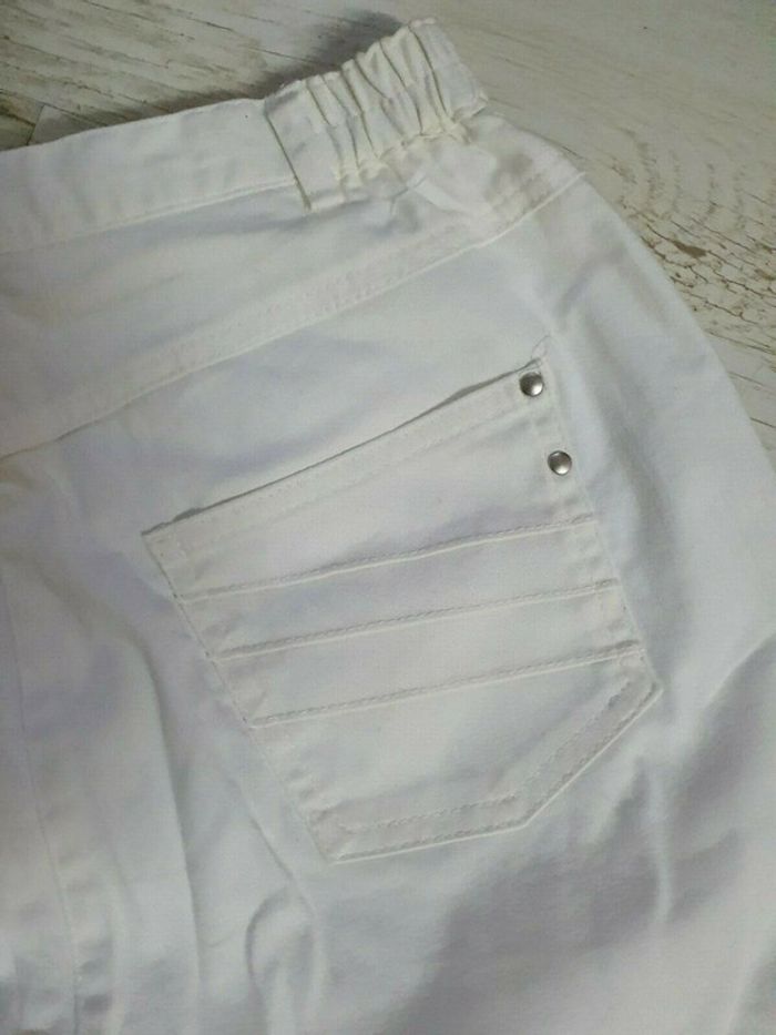 Beau pantalon blanc taille élastique coté T: 38 - photo numéro 6