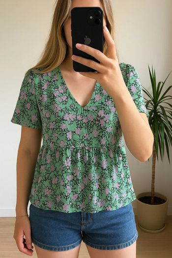 Blouse fleurie dos ouvert Andy & Lucy - Taille S