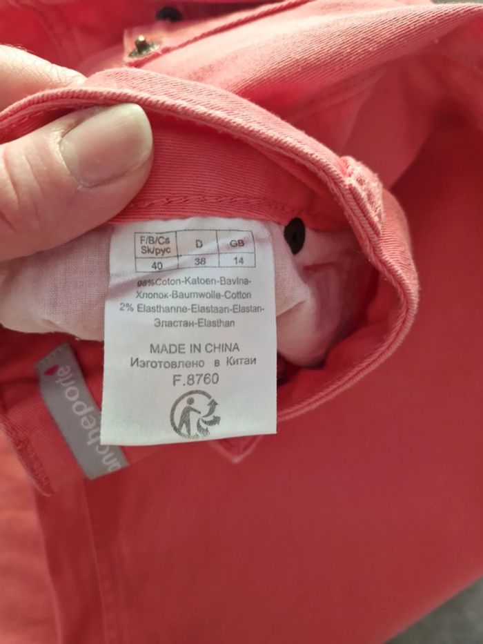 Pantalon femme droit rose corail TBE taille 40 blancheporte - photo numéro 3