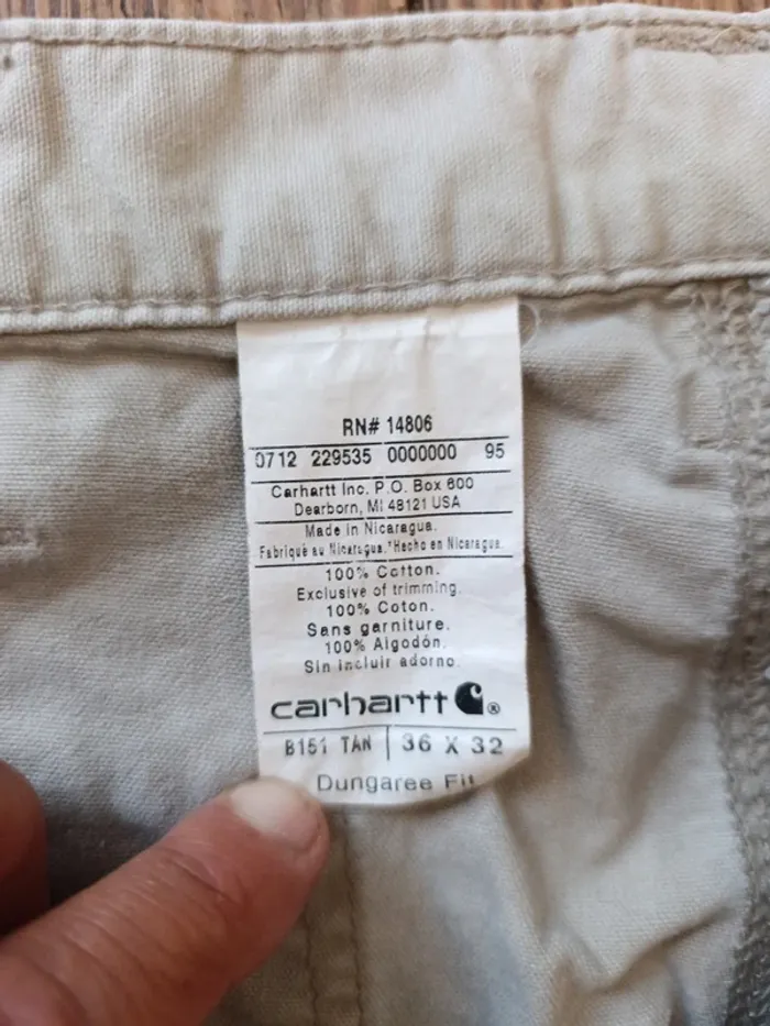 Pantalon jean Carhartt Workwear Cargo beige taille 36x32 - photo numéro 10