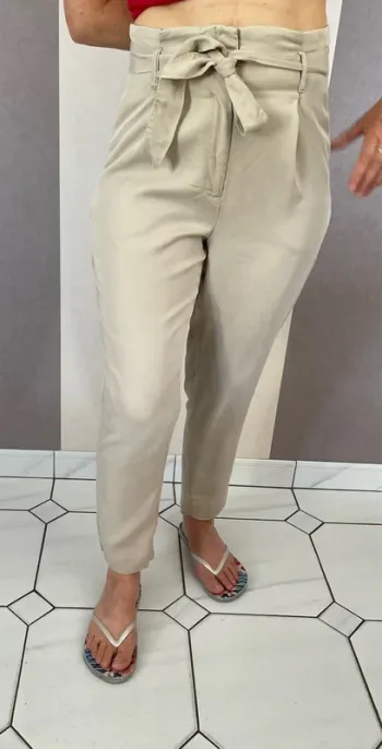 Pantalon fluide beige