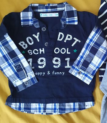 haut manches longues effet chemise enfant