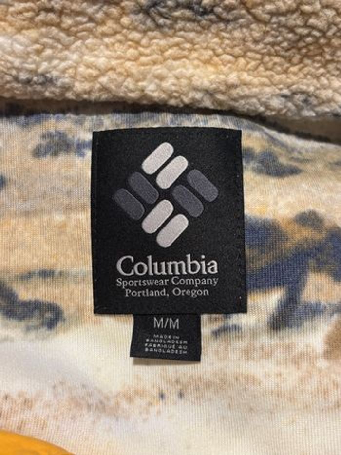 Polaire Sherpa imprimée M Fleece Helvetia II Vintage Columbia printed beige blanc bleu orange - photo numéro 6