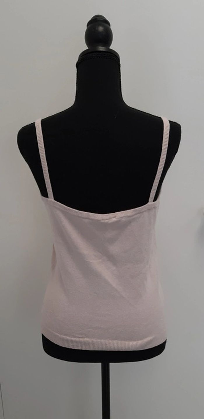 Très joli top rose poudré en ramie et coton avec motifs brodés - photo numéro 2