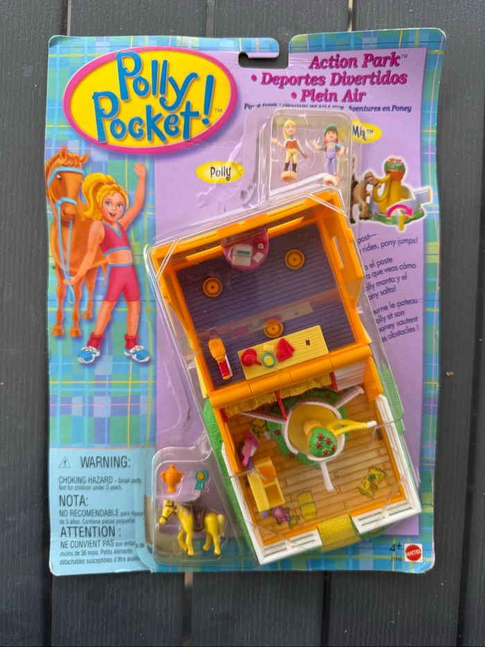 Polly Pocket Pony Ride 1998 – Complet -Action Park – Neuf sous blister RARE