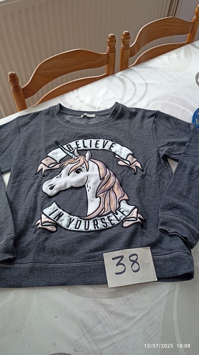 Pull 38 licorne gris