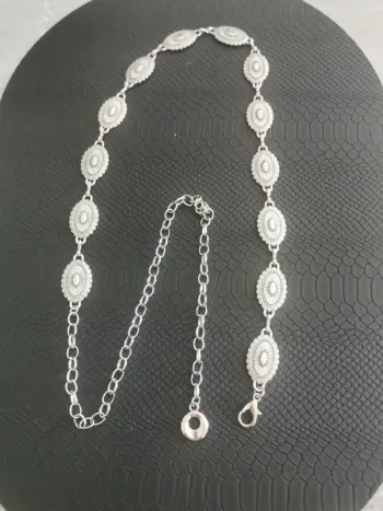 Ceinture Métal femme petits ovales argentés