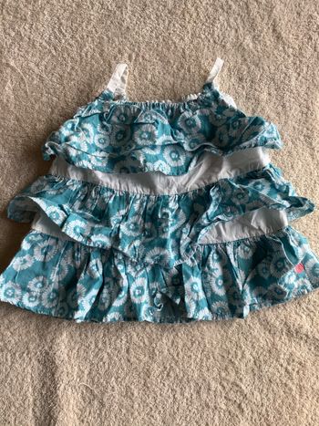 Robe courte blanche à bretelles Kimbaloo 12 mois