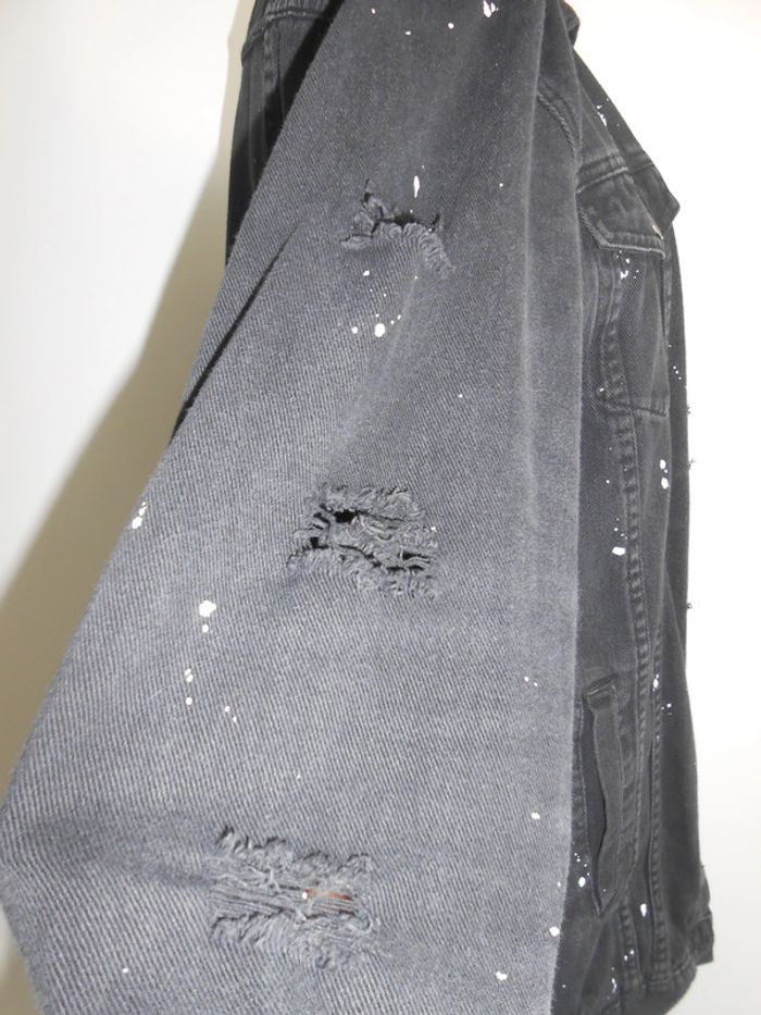 Veste en jean longue rock noir - photo numéro 7