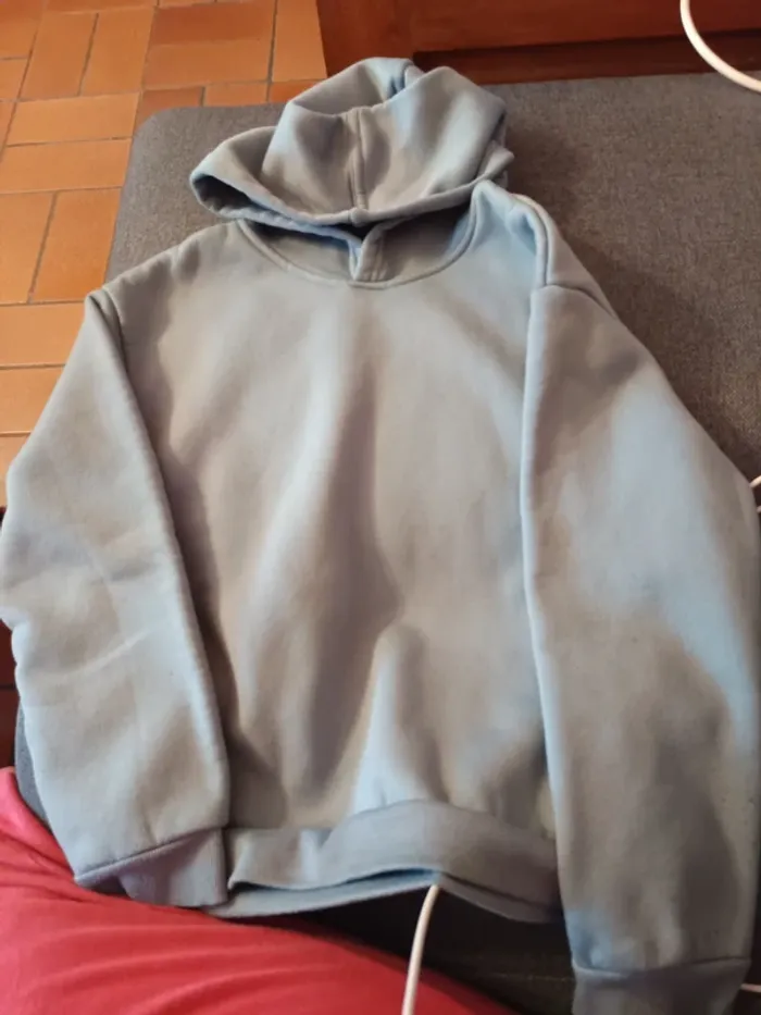 Sweat à capuche gris taille 10 ans - photo numéro 2