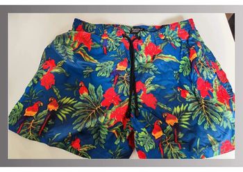 Short de bain bleu avec perroquets et feuillage Zara Man Taille M