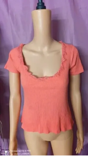 Top  haut  corail  Anna  Karel taille  xl