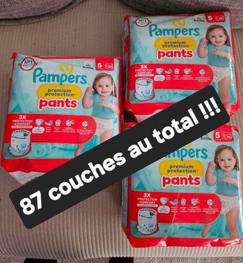 Lot de 3 packs de couches pampers premium protection pant taille 5