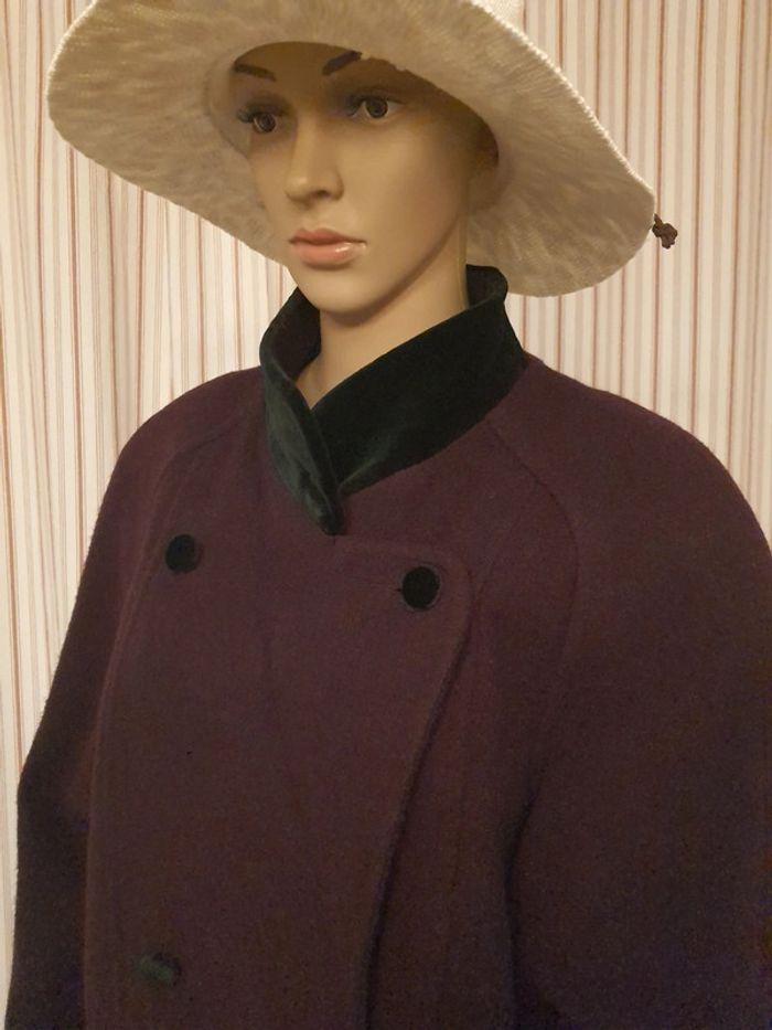 Manteau bordeaux Cristel fr 42 en 70%laine - photo numéro 9